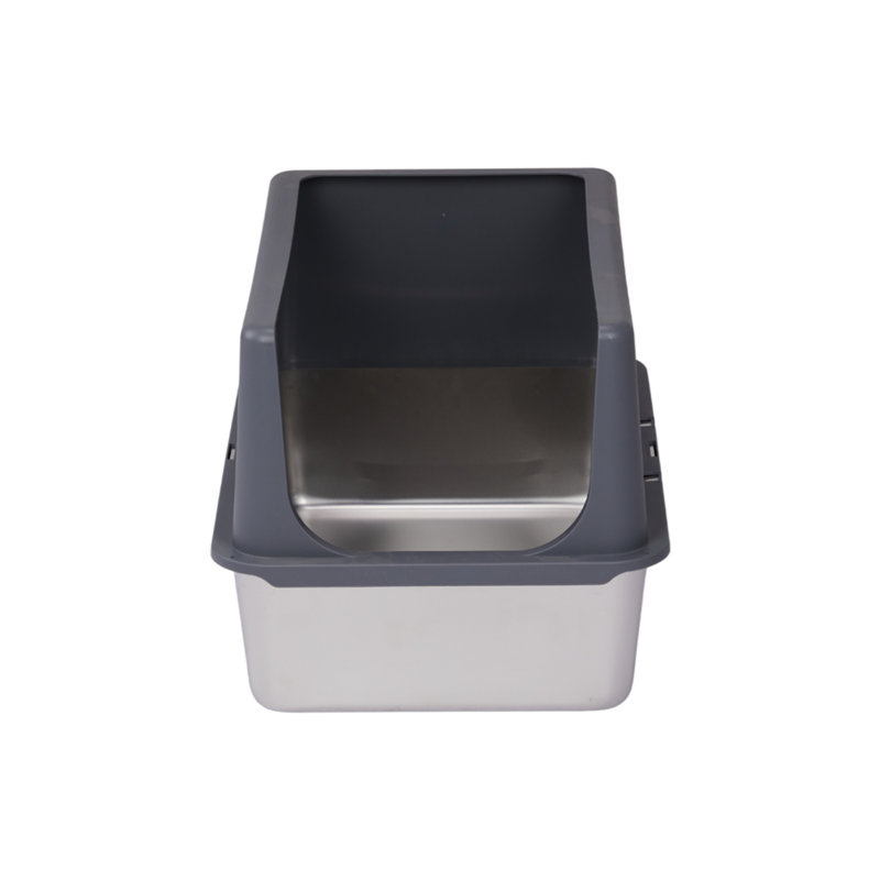 Bac à litière en acier inoxydable, H 13,8 po x l 23,6 po x P 15,8 po
