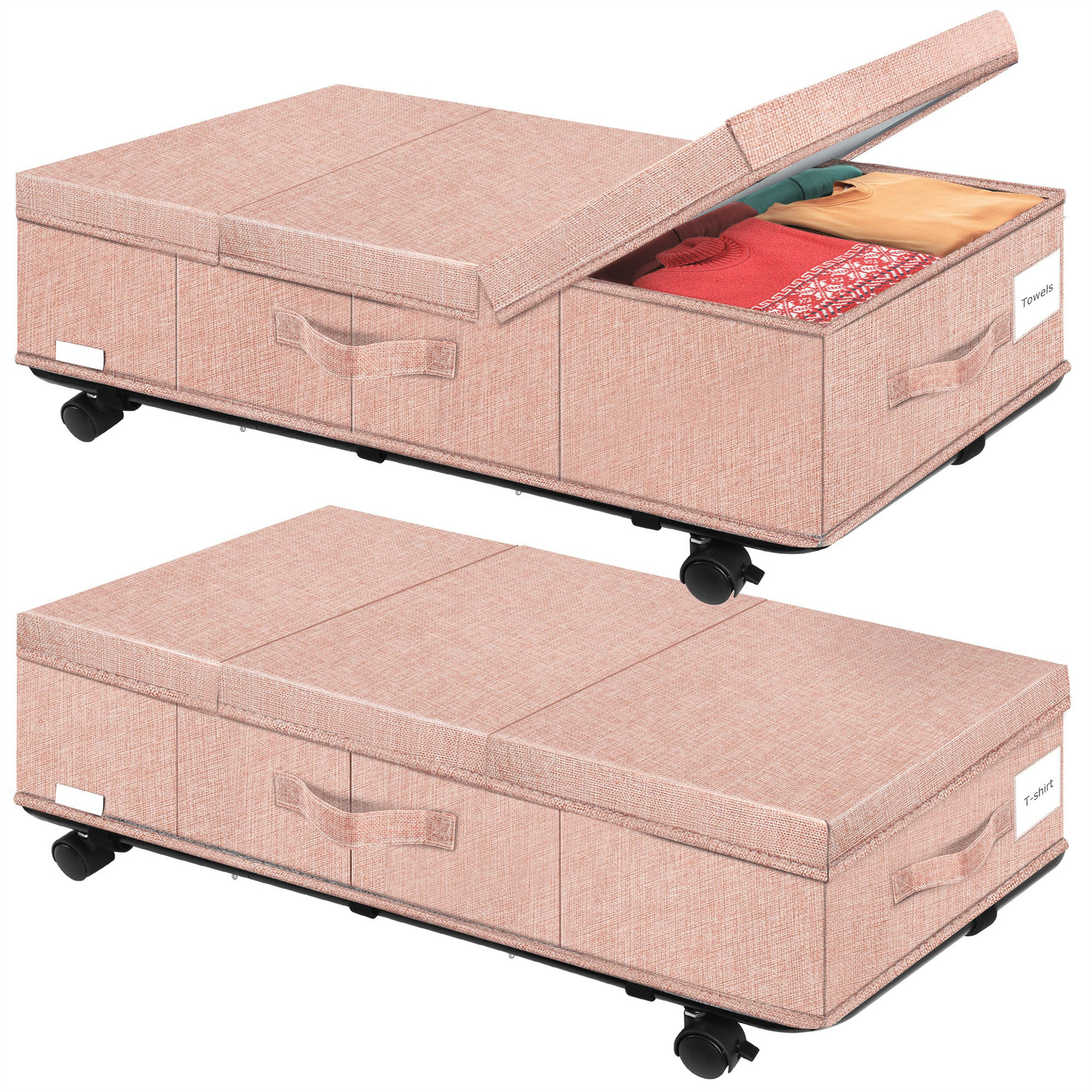 Hokku Designs Under Bed Storage With Wheels, Rolling Underbed Storage ...
