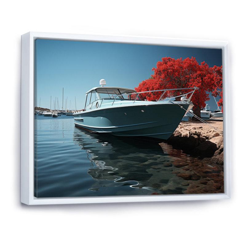 Port Harbor Shadows IV - Imprimé, H 34 po x l 44 po x P 1,5 po, Cadre flottant blanc