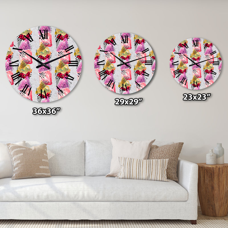 Horloge murale rose et rouge, Moyen