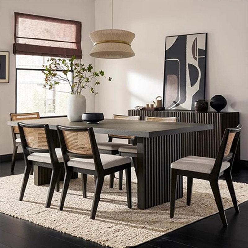 Simple and high-quality solid wood dining table, 29.52"H x 62.99"L x 31.49"W
