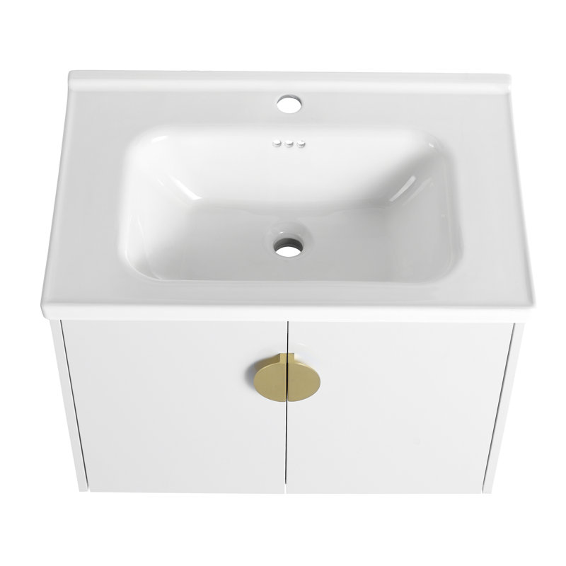 28 Inch Soft Close Doors Bathroom Vanity With Sink, For Small Bathroom