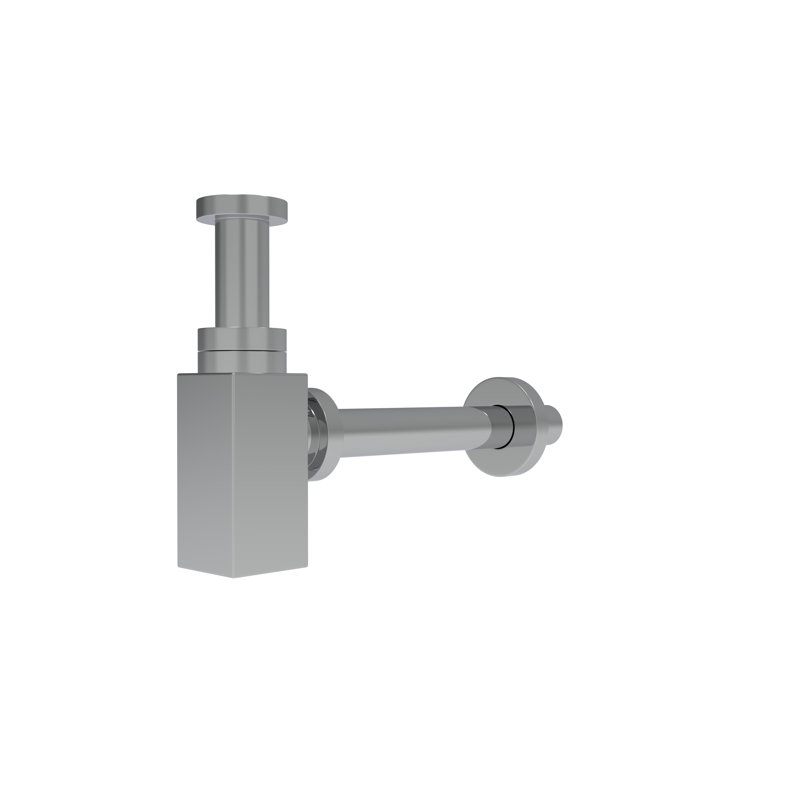 Siphon moderne extensible pour bouteille carrée avec ouverture de drain de 1,5 po, Chrome