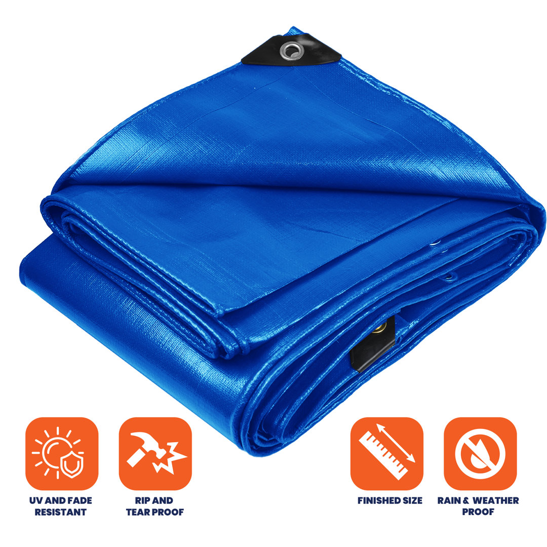 24 ft. x 24 ft. 10 Mil Heavy Duty Polyethylene Tarp, Waterproof, UV Resistant Tarpco Safety