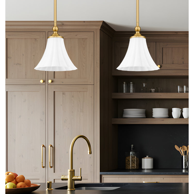Luminaire suspendu moderne 8 lumières 8 pouces, Doré