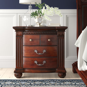 Crispin 3 - Drawer Nightstand in Brown