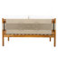 Causeuse d'extérieur en bois d'acacia avec tissage et coussins en corde de diamant, finition teck