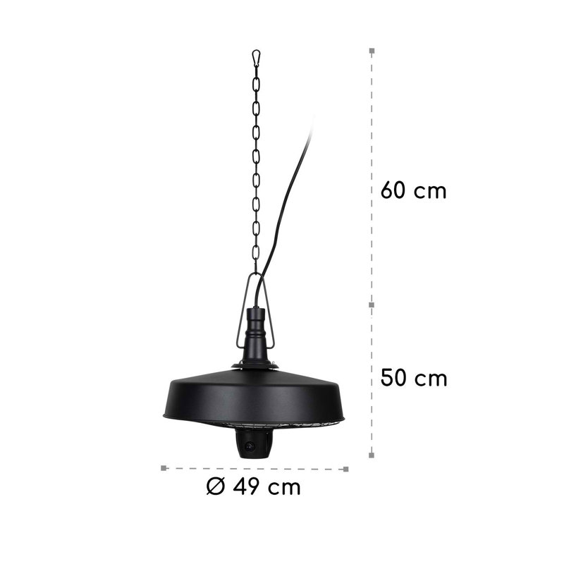 Electric Hanging Patio Heater, Black