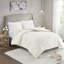 Édredon double / grand, chenille, coton floral, 2 taies décoratives, lavable à la machine, infroissable et chenille 3 pièces, rembourrage, décoration de chambre chic et décontractée, lavable standard
