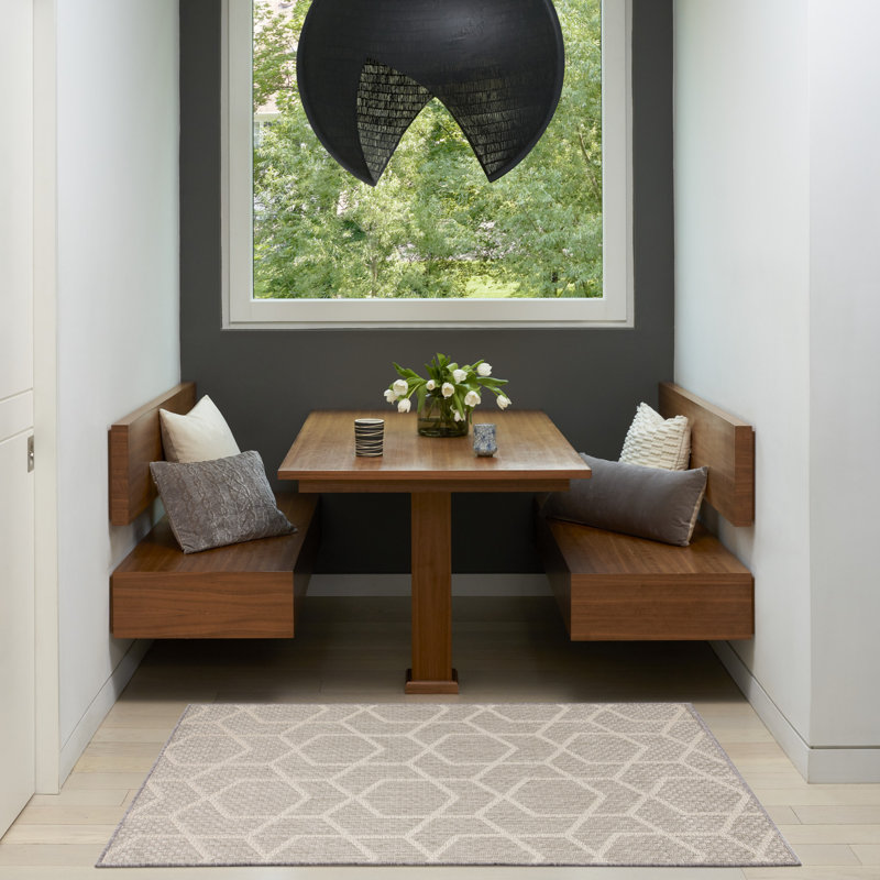 Reidy Modern Indoor/Outdoor Rug, Gray, Rectangle 3' x 5'