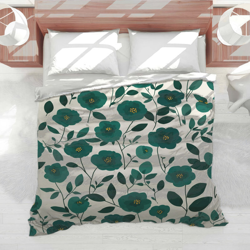 Édredon floral de style scandinave, Très grand lit