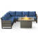 Ingvald 6- Person Outdoor PE Wicker Sectional Seating Group with Fire Pit Table and Cushions