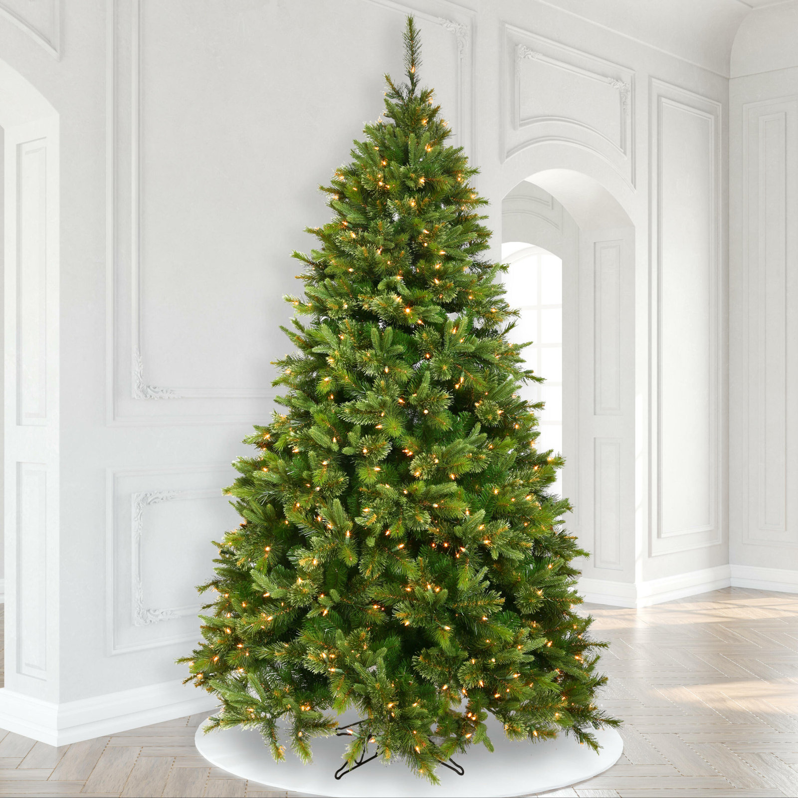 Cashmere Green Pine Artificial Christmas Tree with 900 Dura-Lit Clear Lights with Stand, 6.5' H, Unlit