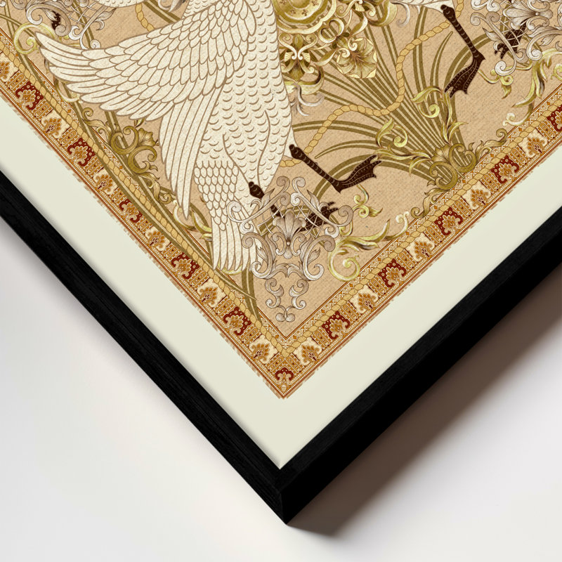 Swan Allegory, 20" H x 20" W, Black