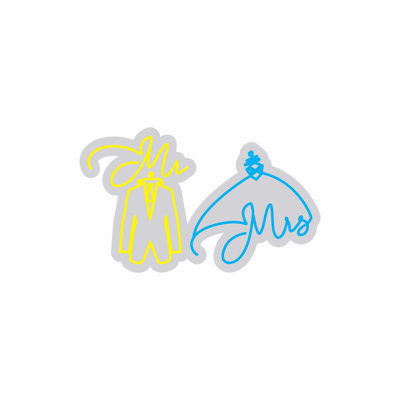  | Enseigne néon Mr et Mme | Fabriqué avec un tube néon flexible durable qui émet un éclairage lumineux et uniforme pendant plus de 50 000 heures sans décoloration ni scintillement | 18 x 30 | Jaune et bleu