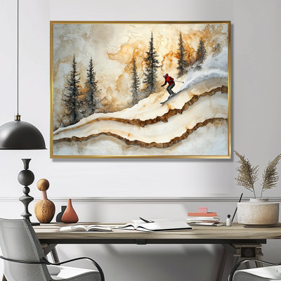 Makhi Cyrstal ski dans un paysage d'hiver III - art mural grand ski