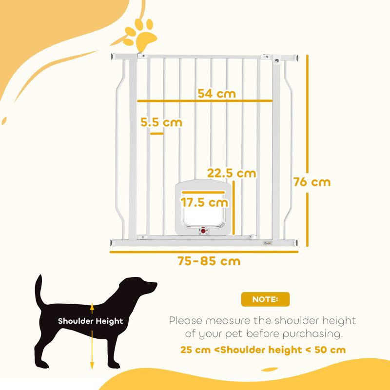 Metal, Plastic Pressure Mounted Pet Gate