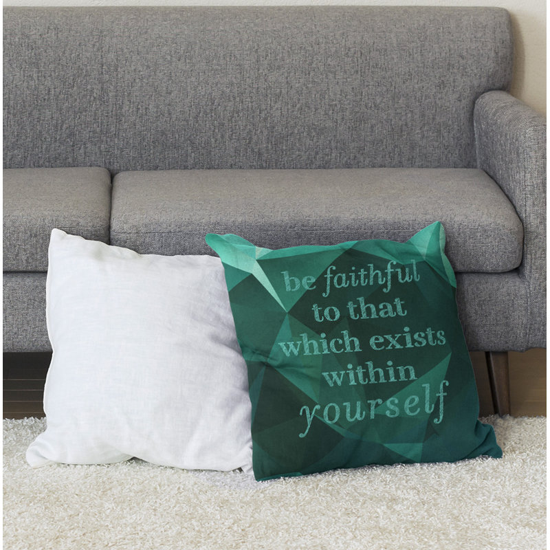  Coussin de sol Gemstone Be Faithful to Yourself, 40 po x 40 po, Vert émeraude