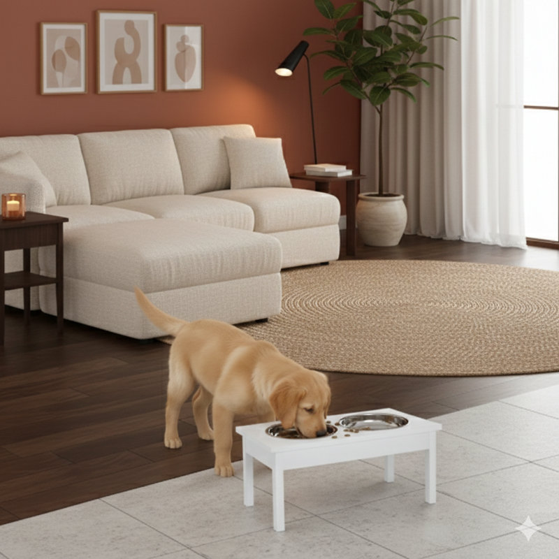 Support pour animal de compagnie, support en bois pour bols pour chien