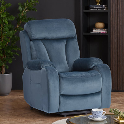 Fauteuil inclinable électrique Power Lift pour personnes âgées, velours flocon de neige 35 po, télécommande, 330 lb, poche latérale, vert foncé - petit espace