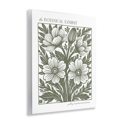 Minimal Moss Hued Florals Wall Plaque Art, design by Lettered and Lined