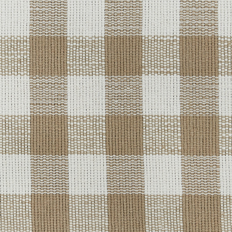 Serles Rectangular Checkered Table Runner, 54" x 13", Beige/Off-White
