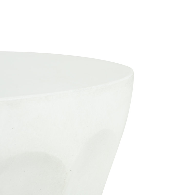 Table d'appoint d'extérieur ronde en béton blanc antique, table de bout Mgo de salon