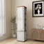 Armoire de rangement rotative à 360 ° avec miroir pleine longueur et plusieurs tablettes pour le vestibule du salon