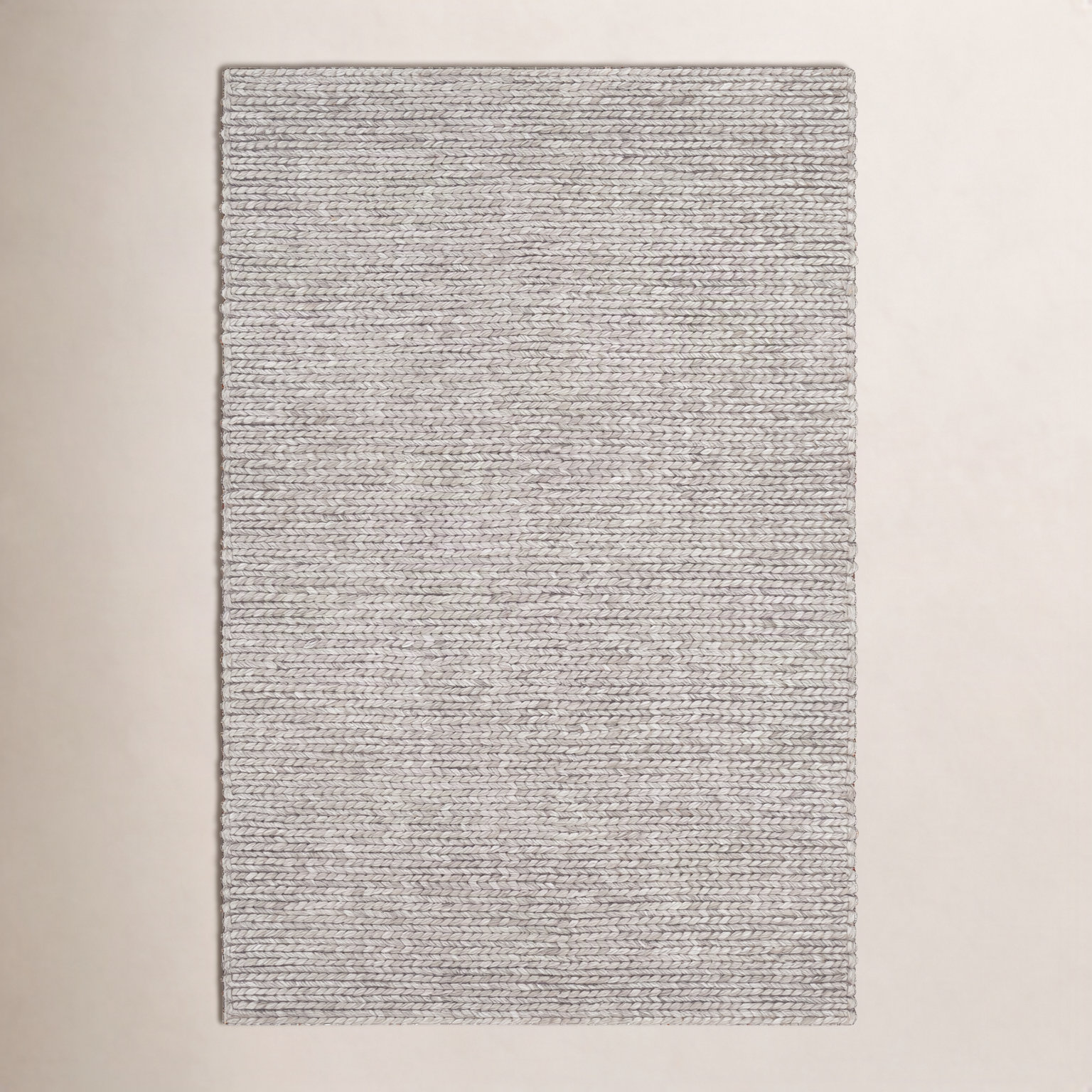 Ithaca Light Gray Ivory Hand-Woven Rug, Rectangle 2' x 3'