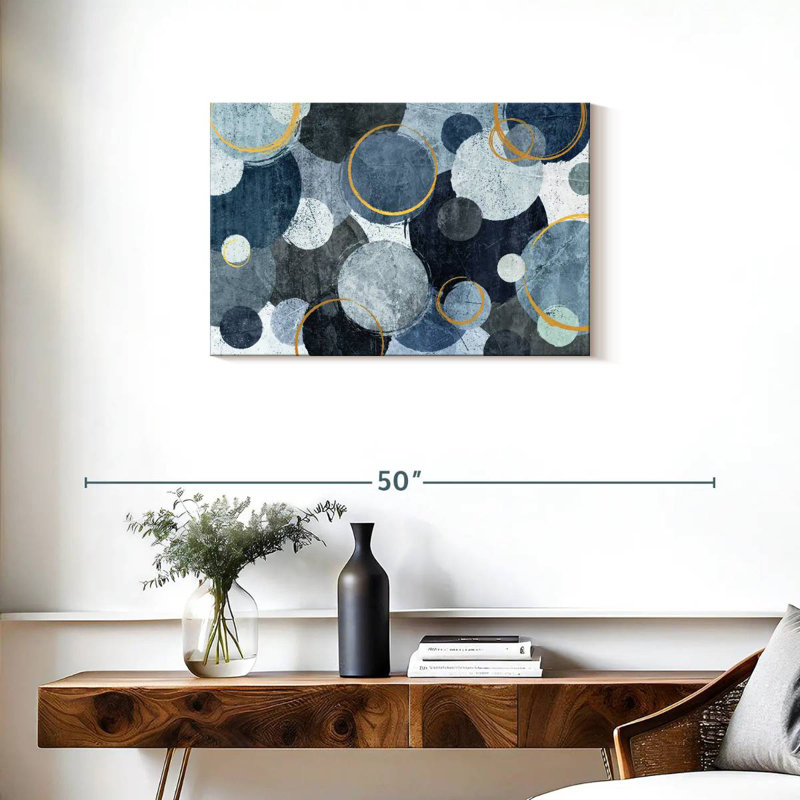 Avery Layered Blue Circles, 20" H x 30" W