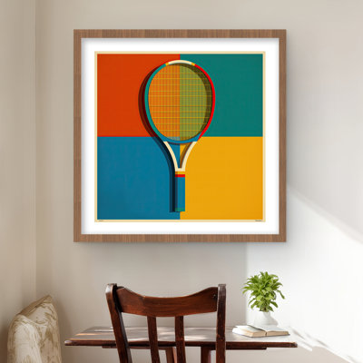 Imprimé mat encadré de raquette de tennis orange | Décoration intérieure
