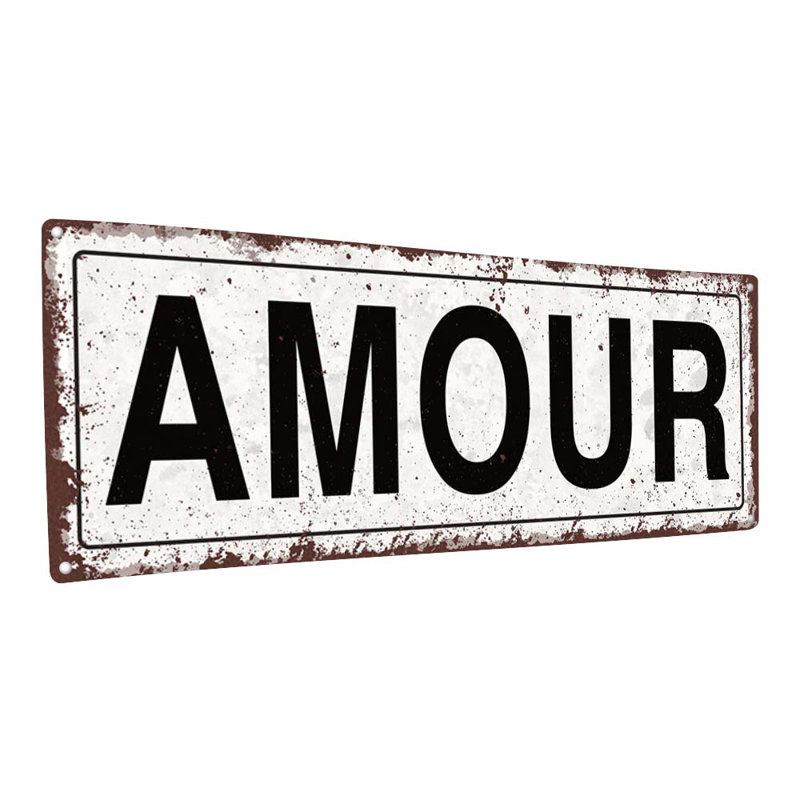 «Amour» sur métal, H 5,75 po x l 15,5 po
