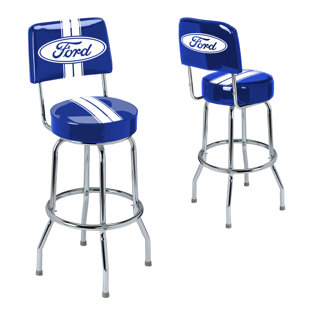 Swivel Upholstered Counter Stool with Metal Frame