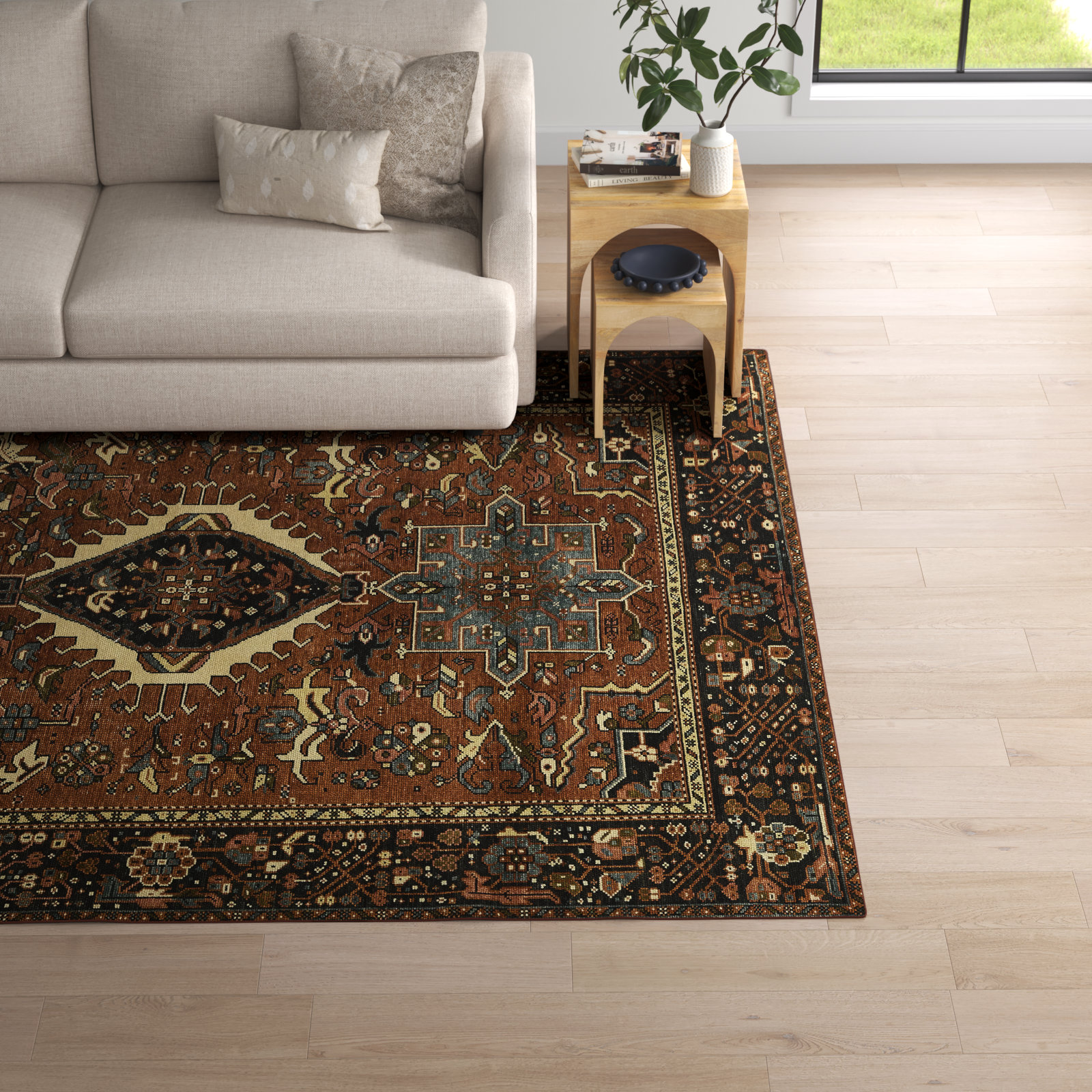 Apoline Hand-Knotted Oriental Rug, Rectangle 9' W x 12' L
