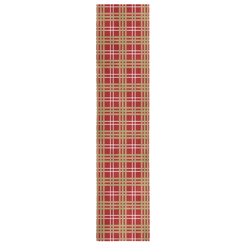 Paid Polyester Table Runner, 72" L x 16" W, Red/Brown