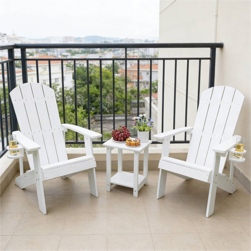2-Piece All-Season Outdoor Lounge Chairs Perfect For Patio Chats & Garden Leisure Gatherings, White