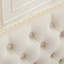 Banc en velours pour causeuse double, sièges de cuisine et de salle à manger, banc capitonné à 2 places avec boutons faits à la main, dossier à oreilles, pieds en acier plaqué or, beige-122968090-123030177