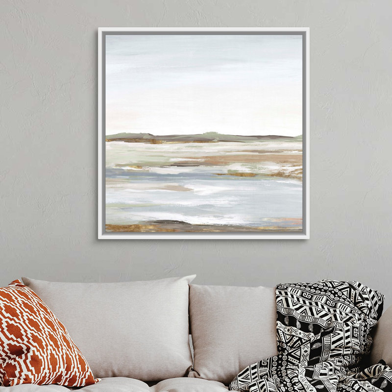 «Vastness I» par Eva Watts - reproduction d'art, H 38 po x l 38 po, Toile avec cadre photo, Blanc