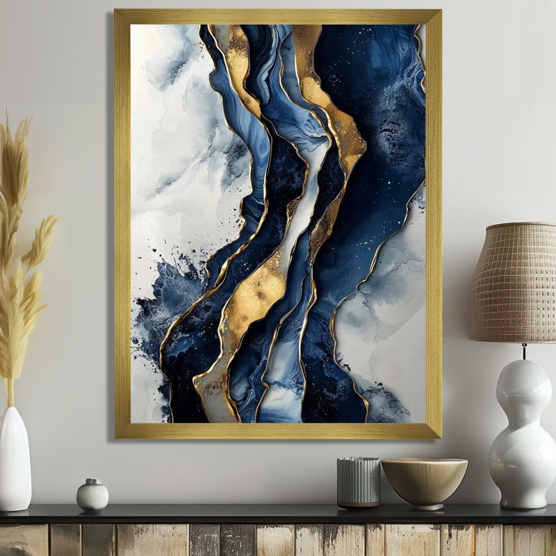 Spradlin - Abstract Canvas Art Print, H 32 po x l 16 po, Reproduction encadrée d'une seule photo, Doré