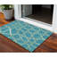 Tapis d'extérieur lavable abstrait bleu sarcelle 3 pi x 5 pi