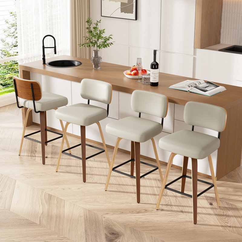 Tabouret pivotant rembourré à hauteur de bar, 4, Terre