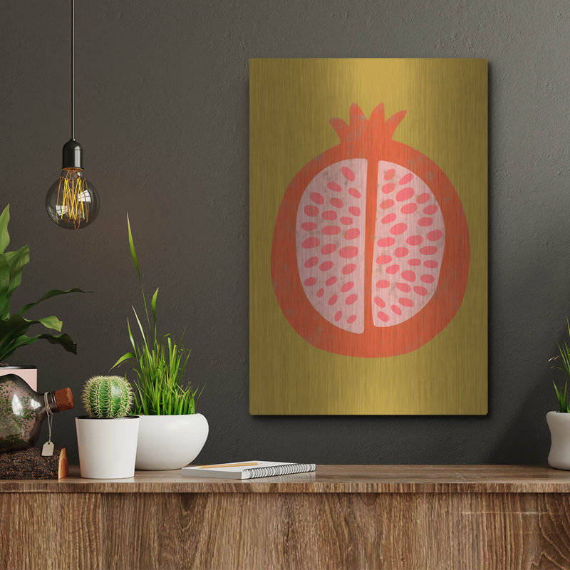 Art mural en métal luxueux «Fruit Party 6» par Chariklia Zarris, 12 po x 16 po, H 16 po x l 12 po