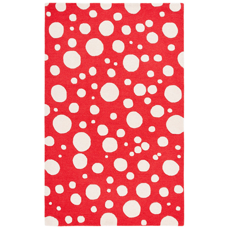 Camey Area Rug in Red/Ivory, Rectangle 6' x 9'