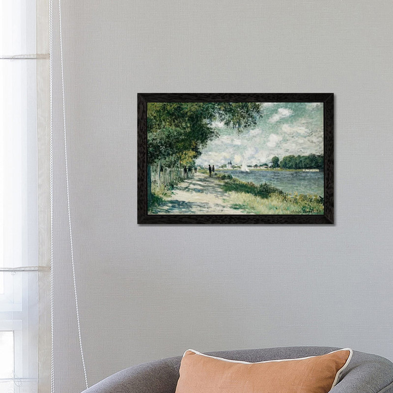 The Seine At Argenteuil, 1875 by Claude Monet - Painting on Canvas, Black Floater Framed, 152.5 cm H x 101.5 cm W