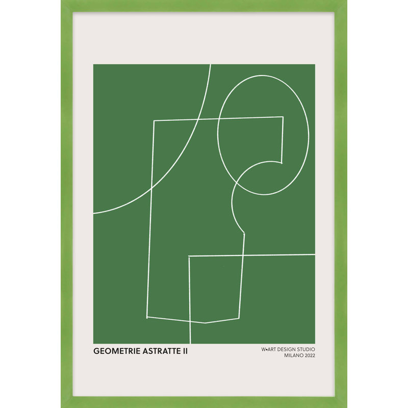 «Caila Geometric Abstraction in Green» par Romina Gadler, reproduction d'art encadrée, H 50 po x l 35 po x P 1,25 po