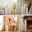 Vase de plancher en métal de style moderne, décoration de maison en forme de gouttelette, ensemble de 3 pièces de vase en métal blanc