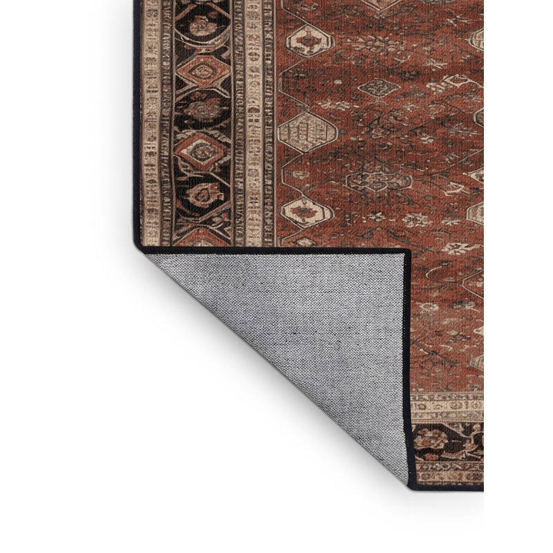 Tapis brun lavable à la machine, Carré 5 pi