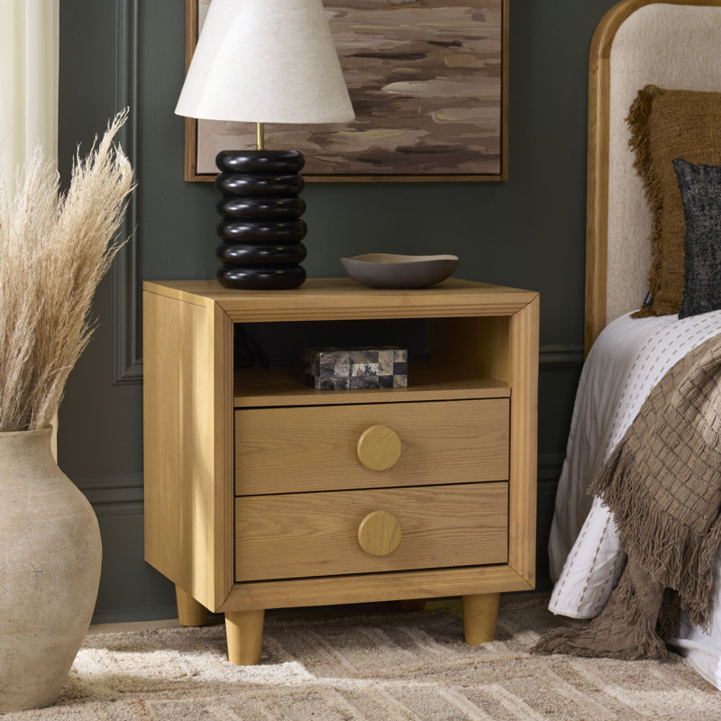 Akanksha 2 Drawer Nightstand, Natural