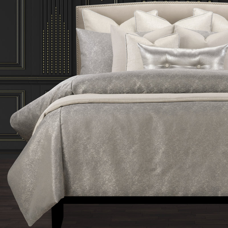 Jazz Club Luxury Single Duvet Cover, California King Duvet Cover, Silver