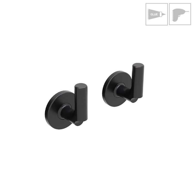 Sbeca Double Robe Hook, Matte Black